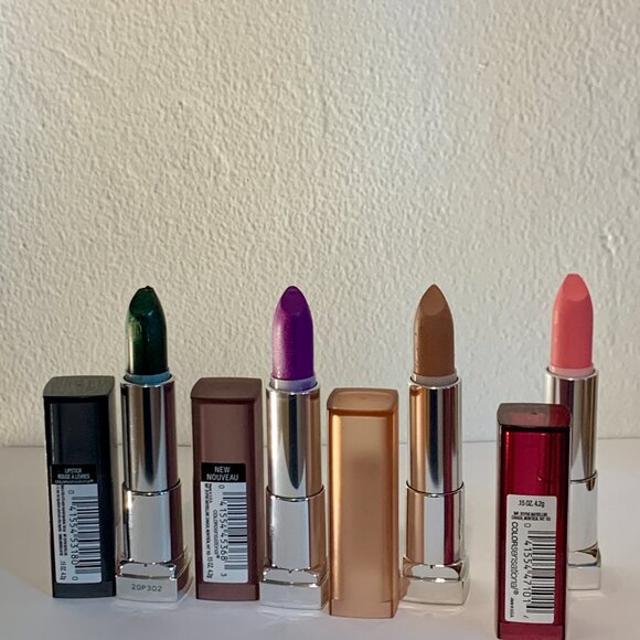 Maybelline Color Sensational Lipstick SET 4 New Flawed Violet Sugar Beige Green - Picture 8 of 13